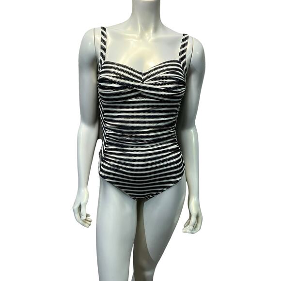 NIPTUCK SWIM Retro Barbie-Inspired Striped One-Piece Swimsuit - Size US 6 - Picture 14 of 16